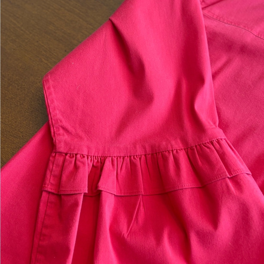 Women's Red Bell Sleeve Top with Bow Detail - Picture 4 of 6